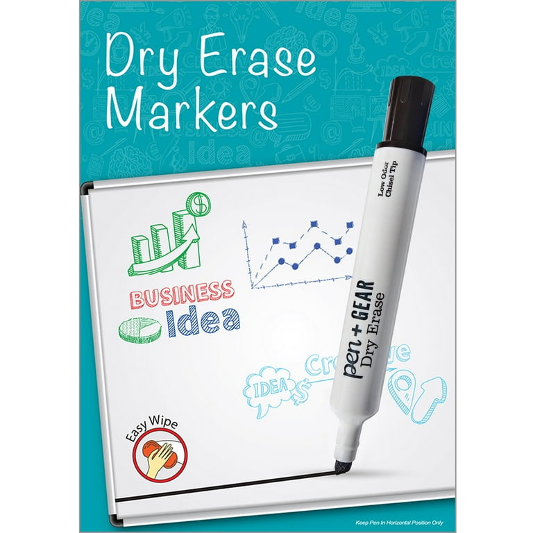 Dry Erase Markers, Chisel Tip, 4 Count. 3 packs. Pen+Gear. M17