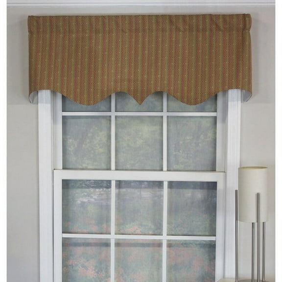 RLF Home Serrated Window Treatment Regal Valance 3" rod pocket 50" x 17" Aloe