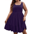 thumbnail image 3 of Beach Vacation Clothes for Women Oversized Cold Shoulder Classy Soild Loose Dress XL, 3 of 7