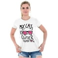 thumbnail image 4 of My Cat is Cuter Than You Cute Glasses Women's Graphic T Shirt Tees Brisco Brands S, 4 of 5