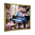 thumbnail image 2 of Designart "Romantic Piano Melodies Vintage Charm II" Music Framed Wall Art Decor - Vintage Blue Music Piano Entryway Framed Wall Art, 2 of 6