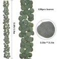 thumbnail image 4 of Guirnalda de eucalipto Artificial de 48 pies, 8 Uds., guirnalda de imitación verde, hojas de eucalipto de dólar de plata a granel, 4 of 5
