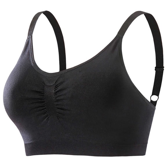 STARLAN Push up Sports Bras for Women Plus Size Wireless Bras Spaghetti Strap Racerback Seamless Bralette Daily Wear XL