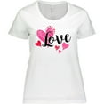 thumbnail image 3 of Inktastic Valentine's Day Love with Pink and Red Hearts Women's Plus Size T-Shirt, 3 of 5