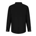 thumbnail image 6 of safuny Men's Loose Shirts Coat Big&Tall Fashion Long Sleeve Workout Tops Fall Winter Outwear Jackets Casual Button Cardigans Activewear Stand Collar Sweatshirts Cotton Black L, 6 of 9