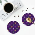 thumbnail image 5 of Bingfone Vintage Purple Mardi Gras Leather Drinks Coasters With Set Of 6,Suitable For Home Kitchen,Coffee Cup Coasters Home Gift, 5 of 9