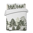 thumbnail image 2 of Green Forests Tree Queen Size Down Alternative Comforter, Lightweight Comforter Quilt Bedding Set with Pillow Shams Pine Maple Trees Nature Pure Color All Seasons Bed Comforter Duvet Insert 90"x96", 2 of 7