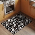 thumbnail image 2 of 2x3 Ft Entryway Area Rug, Black White Floral Kitchen Rug Runner Washable Floor Mat, Farmhouse Vintage Botanical Leaves Non Slip Indoor Door Mat Throw Carpet for Bathroom Living Room Bedroom, 2 of 8
