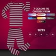 thumbnail image 6 of Elowel Pajama Set for Women and Men 2 Pack 100% Cotton Adult PJs Maroon and Gray Stripe Size M, 6 of 7