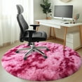 thumbnail image 6 of SARAG Round Fluffy Area Rugs for Bedroom Kids Girls Room Nursery,6x6ft Furry Carpet for Living Room Kids Room,Tie-Dye Dark Red, 6 of 8