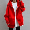 thumbnail image 3 of Aayomet Womens Hoodies Womens Active Long Sleeve Zip Up Hoodies with Pocket Hooded Sweatshirts Jackets,Red L, 3 of 5