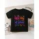 thumbnail image 1 of Girl's First of School Graphic Short Sleeve T-Shirt - Playful Pencil & Star Print, Soft Stretch Fabric, Round Neck, Machine Washable, Spring/Summer Casual Comfortable Fit, 1 of 6