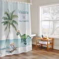 thumbnail image 6 of Vintage Shower Curtains for Bathroom, Welcome Vacation Seaside Palm Tree Dinosaur Watercolor Washable Fabric Shower Curtain with Hooks Waterproof Bathroom Decor Sets, 54 x 78 Inches, 6 of 9