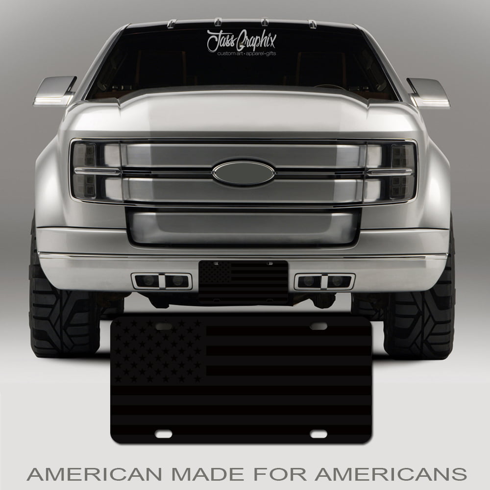American Flag Custom License Plate Black Bowtie Personalized License Plate Black /& Gray