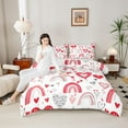 thumbnail image 4 of Castle Fairy Romantic Love Heart Full Size Comforter Sets,Cartoon Rainbow Bedding Sets, 4 of 8