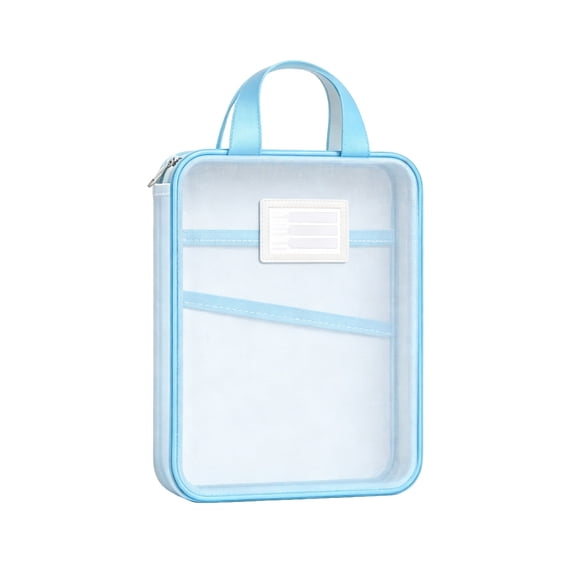 Yhmxh Portable Mesh Document Tote Bag with Handle & Label, A4 Zipper File Organizer Bag with Divider Pockets, Transparent Mesh Paper Storage Folder for Stationery, Office Contracts, Certificates