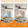 thumbnail image 3 of Tower Fan 52 inch Black Wood Ceiling Fans with Lights and Remote, Modern Flush Mount Low Profile Ceiling Fan with Light, 6 Speed, Reversible DC Motor, for Bedroom/Outdoor/Farmhouse/Patios,Box Fan, 3 of 8