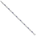 thumbnail image 2 of Sterling Silver Bracelet Gemstones December Women's Tanzanite Oval 3 mm 7 in and Diamond, 2 of 6