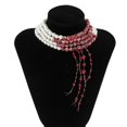 thumbnail image 2 of Collar gótico de mordedura de vampiro shaofei perlas de cuatro capas ajustable, 2 of 4