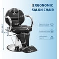 thumbnail image 3 of Barbers Chairs, 360 Degree Rotating Shampoo Chair for Hair Stylist, Reclining Salon Chair with Heavy Duty Hydraulic Pump, Spa Beauty Equipment for Hair Stylists, Tattoo Artists, Cosmetologists, 3 of 9