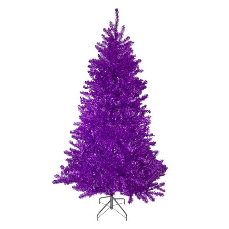 6' Metallic Purple Tinsel Artificial Christmas Tree -