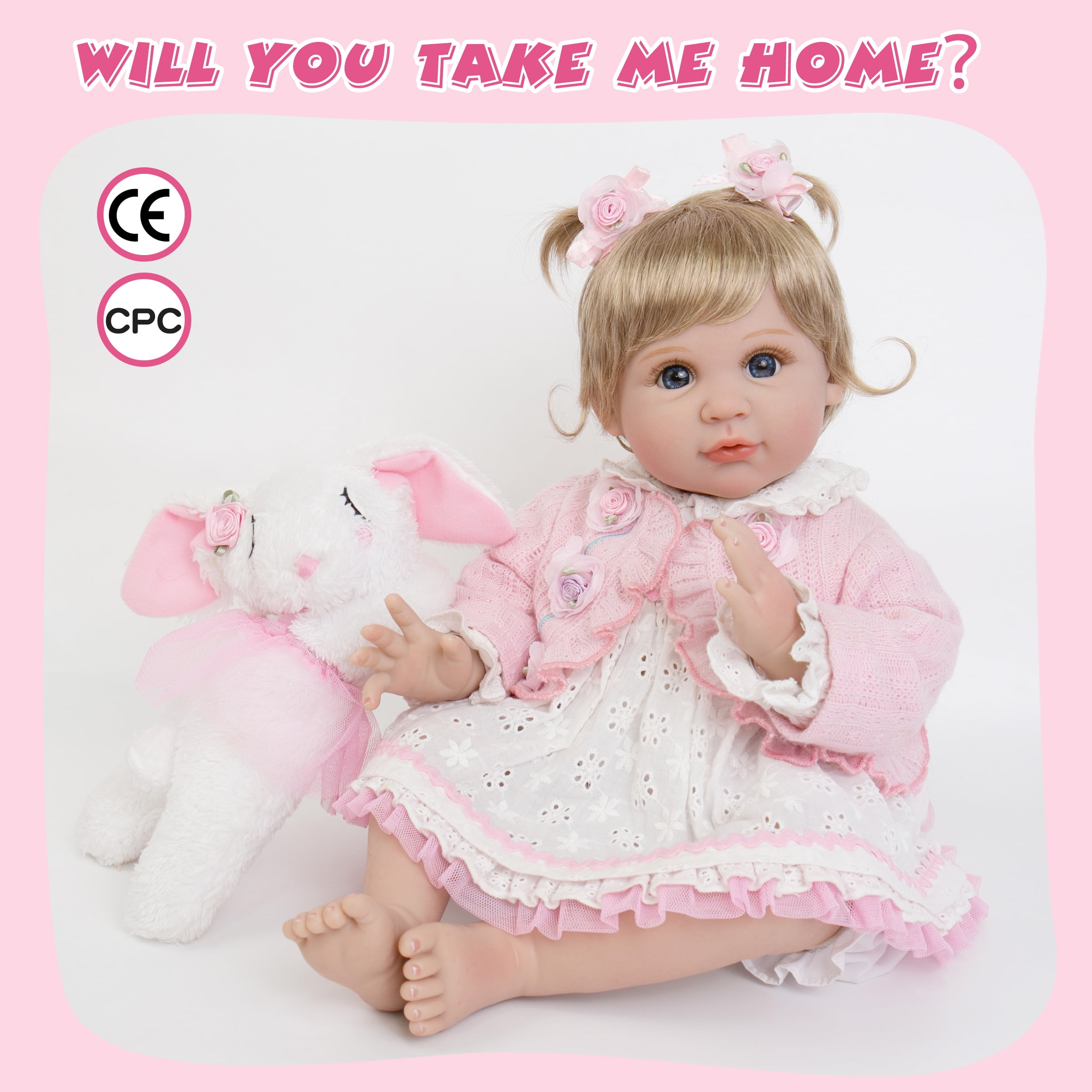 Milidool Muñecas Reborn Baby Girl, muñecas realistas de 22 pulgadas que se  ven reales, muñeca de bebé real de silicona, muñeca de bebé recién nacida