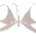 thumbnail image 4 of Women's Sexy Crochet Cropped Top Halter Neck Butterfly Knitted Bandage Strap Top Camisole Beach Bikini Bra, 4 of 6