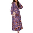 thumbnail image 1 of Asyoly Womens Dresses Casual Boho Floral Deep V Neck Long Sleeve Evening Dress Cocktail Party Maxi Wedding Dresses, 1 of 4