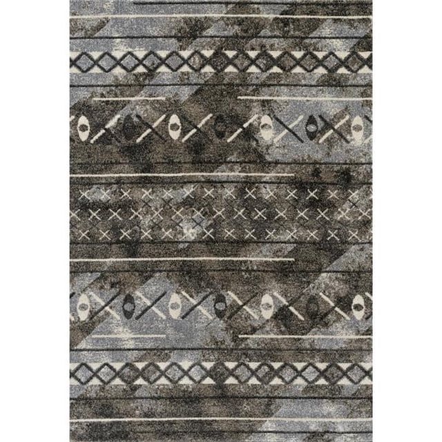 Amer Rug CAR53556 3 ft. 5 in. x 5 ft. 6 in. Caribe 5 Power-Loomed Area Rug - Walnut