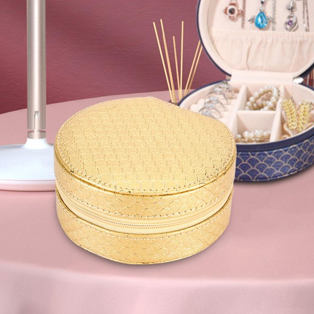 Caja organizadora de joyería, caja de almacenamiento de joyería, caja de joyería portátil para mujeres y niñas, caja de joyería de viaje para pulseras Oro