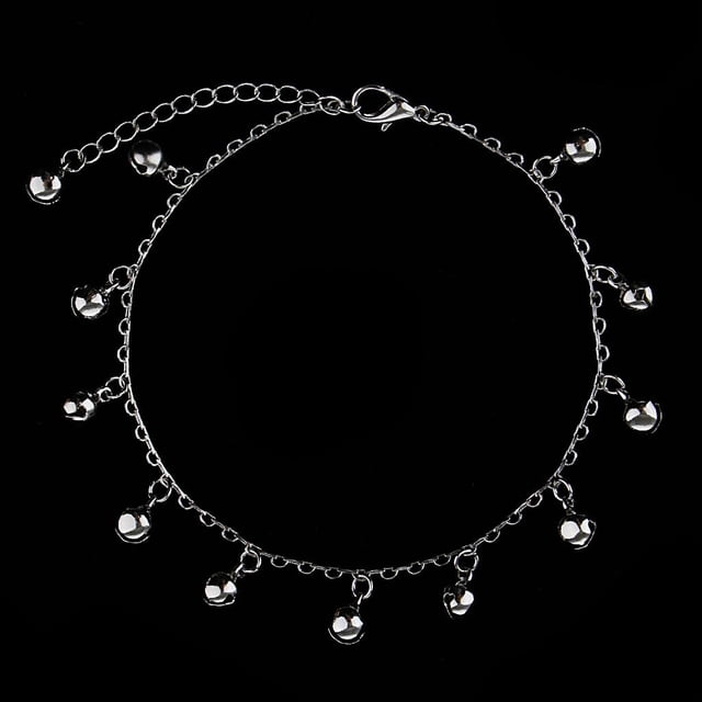 de Tobillera de Aleación para Mujer con Cadena de Tobillo con 11 Campanas Pequeñas Linda de 27 Cm Hugo Tobilleras pequeñas de plata de la manera