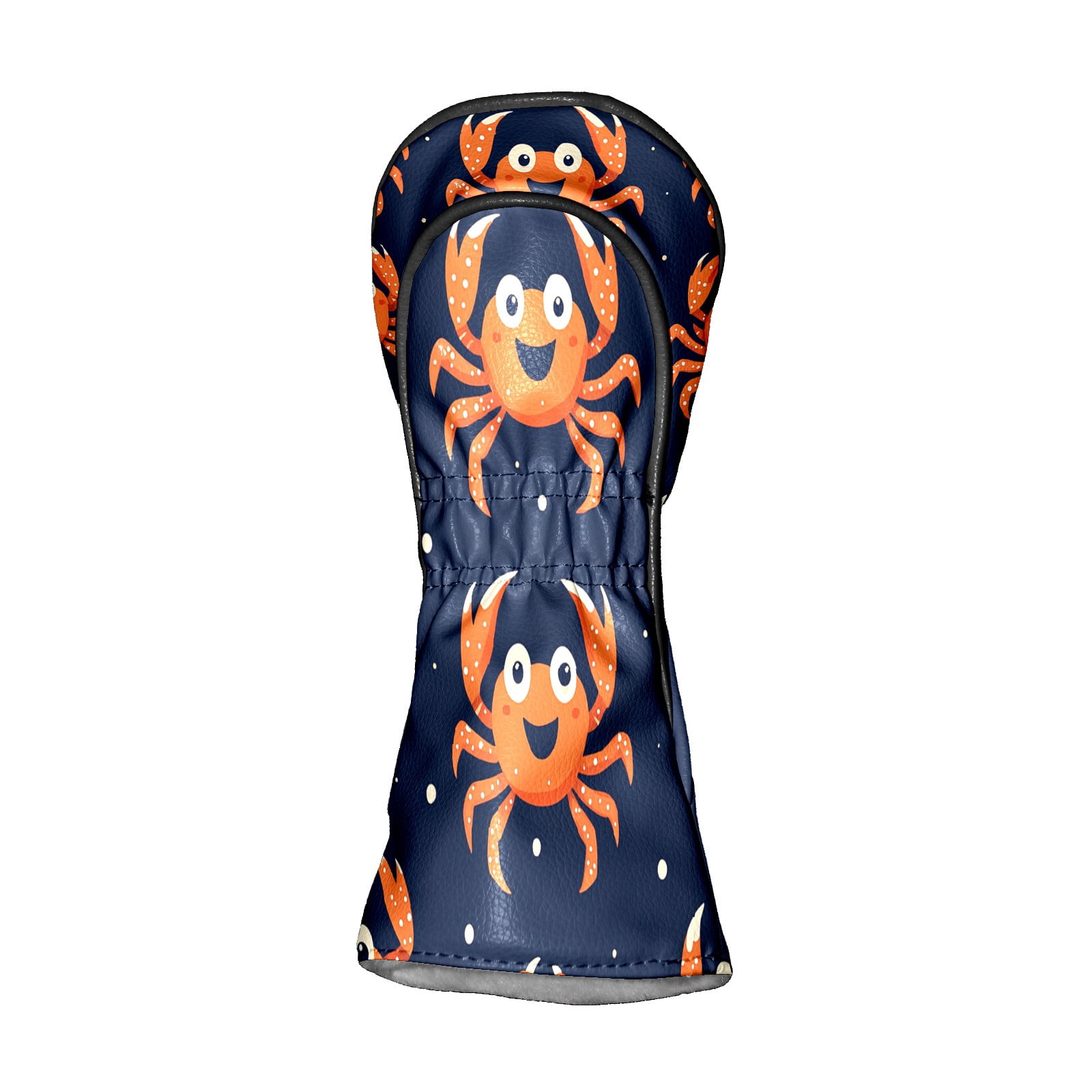 Golf Club Covers PU Leather Waterproof Head Covers for Fairway Woods Hybrids Crab Pattern