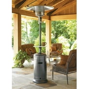 Patio Heater- 87 Tall AZ Patio Heater with Table- Hammered Silver
