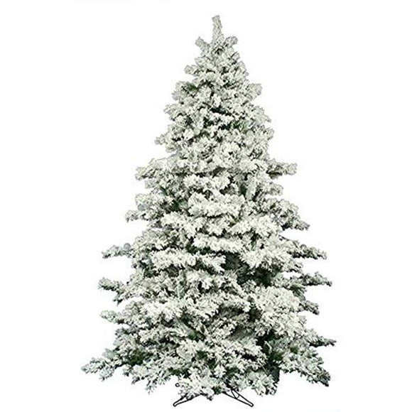 AMERIQUE 691322309737 Arbre de Noël Artificiel Complet de Qualité Supérieure de 7 Pieds en Forme de Corps avec Support en Métal, Neige Fortement Floquée, Non Éclairé, 7 Pieds, Enneigé