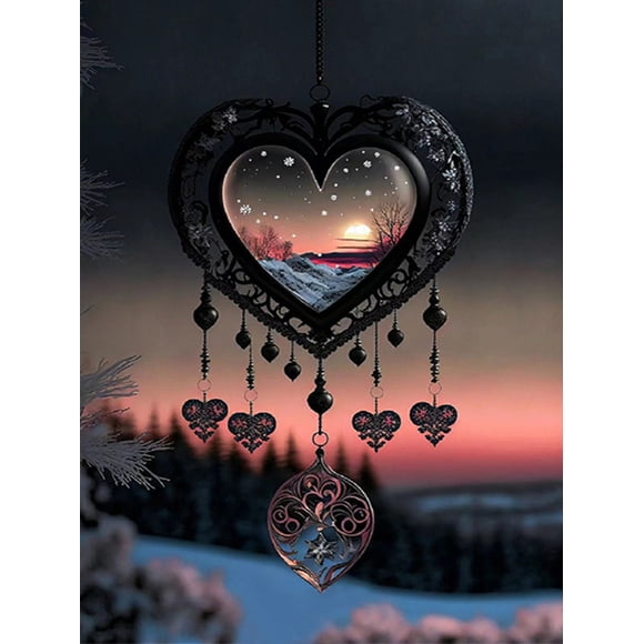 The Scenery In The Wind Chimes Personality DIY Full Drill Diamond Decorative Painting40 x 50 cm, unframed,Burgundy,40*50cm