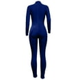 thumbnail image 3 of Velvet Mock Neck Jumpsuits for Women Fitted Sexy Long Sleeve Bodycon One Piece Party Clubwear Rompers, 3 of 7