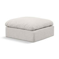 Meridian Furniture Indulge Contemporary Fabric Ottoman in Cream