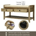 thumbnail image 5 of 39″ Storage Bench with Cushioned Seat and Drawers, Multipurpose Wooden Entryway Ottoman, Shoe Rack for Bedroom Hallway Porch, Gray Wash, 5 of 9