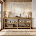 thumbnail image 5 of Tribesigns 70.86-Inch ExtraLong Console Table, Farmhouse 3-Tier Entryway Table, Wood Sofa Table for Living Room, Hallway, Light Brown, 5 of 7