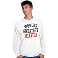 thumbnail image 4 of Funny Worlds Greatest ATM Dad Joke Men's Long Sleeve Tee T Shirt Brisco Brands S, 4 of 6