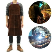 uyoyous 23.6" x 35.4" Leather Welding Apron - Brown- Heat Flame Resistant - Fits Most Sizes