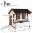thumbnail image 3 of PawHut 47" Chicken Coop Wooden Chicken House Rabbit Hutch with Nesting Box, 3 of 10