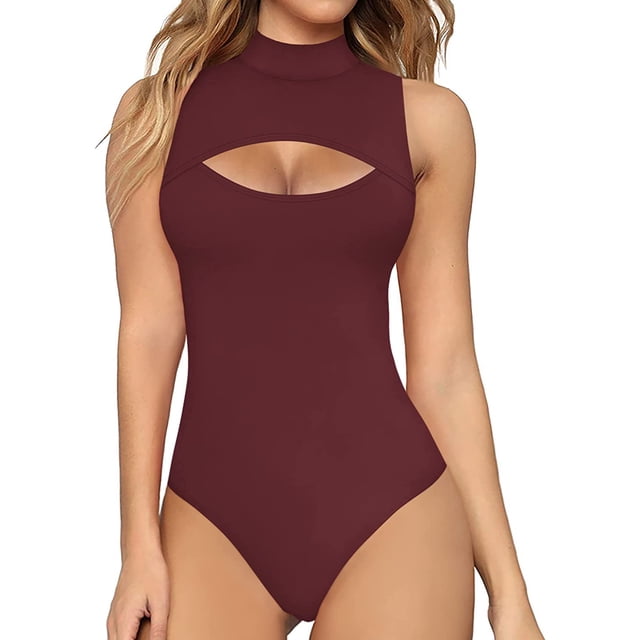 Xishao Body sexy de manga corta para mujer, con abertura frontal, sin mangas, manga larga Xishao ropa