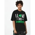 thumbnail image 1 of Funny Printed Tee Short Sleeve Summer Crewneck Top I Love His Shamrocks Shamrock Clover St Patricks Day Couples T-Shirt Unisex Gift Comfortable Cotton For Sports And Fitness Daily Leisure Gift For Mo, 1 of 6