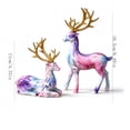 thumbnail image 6 of Clearance! 2PCS Reindeer Christmas Decor, Floral Watercolor Deer Figurines with Golden Antlers, Standing and Reclining Deer Christmas Tabletop Decorations for Home, Mantel and Shelf, 6 of 6