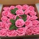 thumbnail image 1 of Caja de regalo de rosas de espuma de polietileno, 25/50 unidades, flores artificiales falsas, decoración de boda, flores para sujetar, 1 of 6