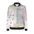 thumbnail image 4 of T-Shirt à Manches Courtes pour Femmes Liquidation Veste Mélangée pour Femmes Automne Mode Loisirs Carrée Fine Veste à Poches Blouse Manteau Haut de Baseball, 4 of 5