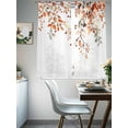 thumbnail image 5 of Sheer Curtains 63 Inches Long, Fall Leaves Light Filtering Window Curtains for Living Room, Farmhouse Orange Eucalyptus Leaf Floral Rod Pocket Voile Sheer Curtain Drapes, 52"W x 63"L, 2 Panels, 5 of 8