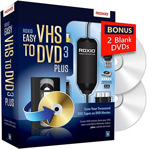 Easy VHS to DVD 3 Plus | VHS, Hi8, Video to DVD or Digital Converter | 2 Bonus DVDs - Walmart.com