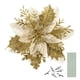 thumbnail image 1 of TOYANDONA 12 piezas de flores de árbol de Navidad con purpurina artificial, flores de pascua, decoración para el hogar, fiesta, decoración de temporada con tallos y clips, 1 of 4